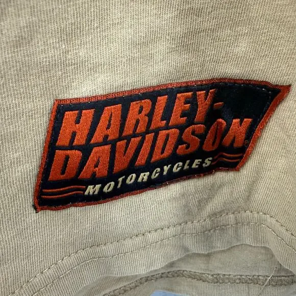 Harley Davidson T-shirt Men's L Black Gold Motorcycle Shirt Raglan Sleeve - Picture 4 of 12